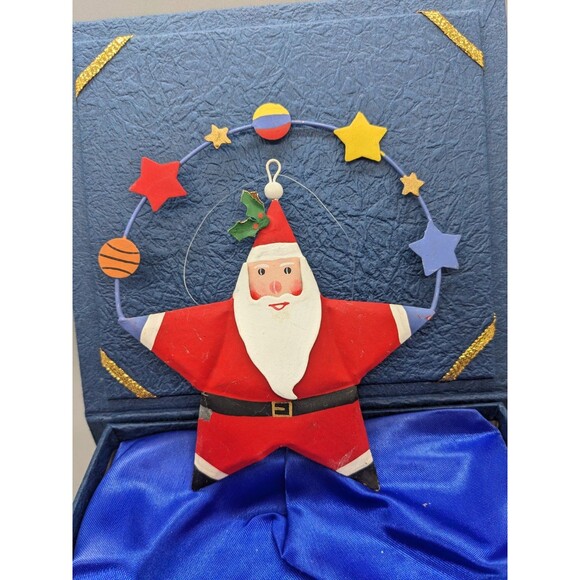 Christmas Ornament Lot 3 Rustic Primitive Farmhouse Folk Art  Metal Santa, Angel - Picture 16 of 16